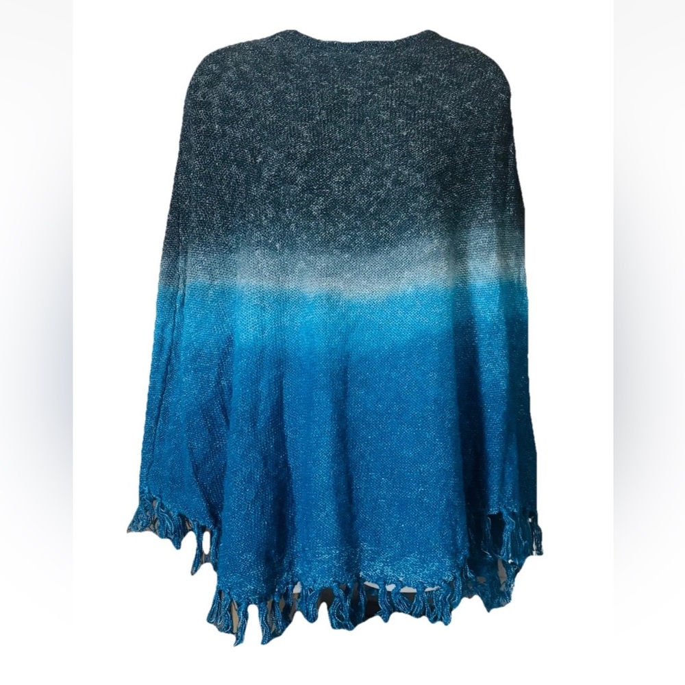 Young Fabulous & Broke YFB Sz XS Ombre Boho Poncho Top Shawl Fringe